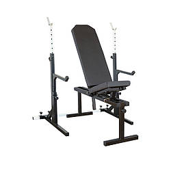 Лавка регульована 090 до 300 кг, Стійки під штангу з страховкою (Г-подібна) 40х40 мм до 200 кг