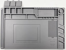 Антистатичний термостійкий килимок Kaisi S-160 для ремонту техніки / паяння 300x450 мм Grey