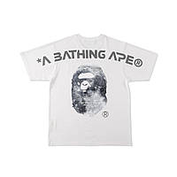 Футболка белая A Bathing Ape мужская женская унисекс летняя бейп