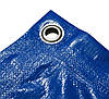 Міцний тарпауліновий тент водовідштовхувальний прямокутний 3х4 кв. м з металевими люверсами 90 г/м2 синій, фото 6