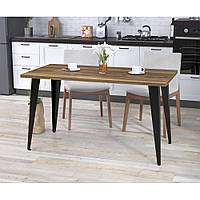 Стол обеденный кухонный прямоугольный нераскладной Линда прямые углы 137х70 Орех Модена Loft Design