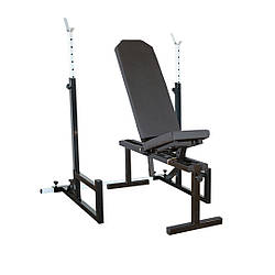 Лавка регульована 090 до 300 кг, Стійки під штангу з нижніми упорами 40х40х2 мм до 200 кг