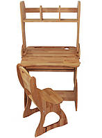Комплект Парта, стул и надстройка Растишка каркас дерево бук, ширина 70 см (Mobler TM)
