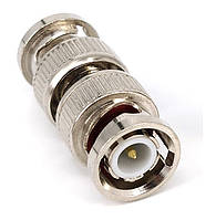 Перехідник антенний BNC/50ohm M/M Lucom (84.00.7009) адаптер прямий Gold