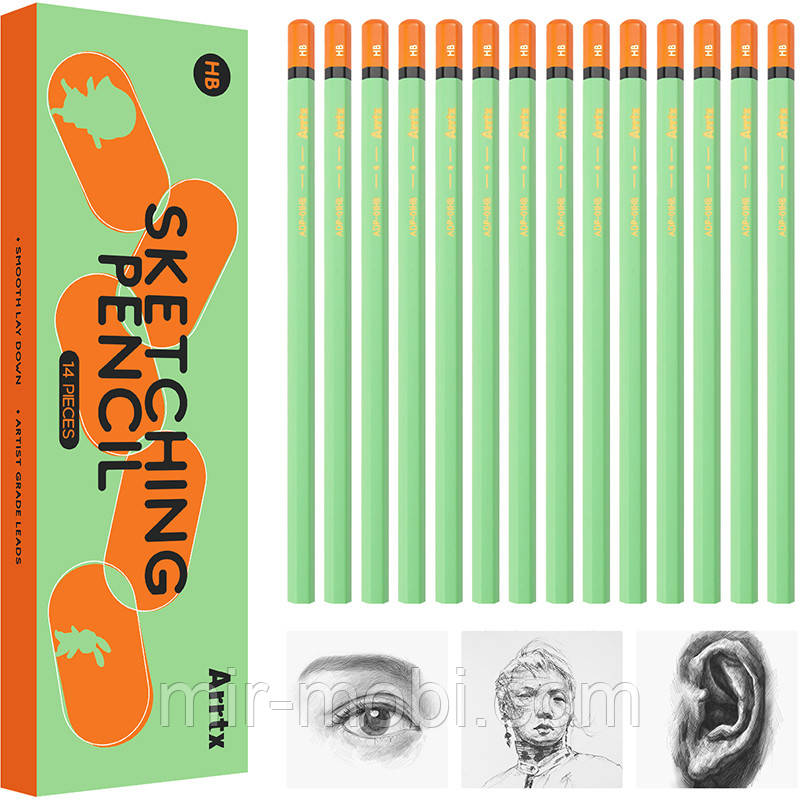Набір олівців Arrtx для малювання HB (ADP-01HB), 14 шт