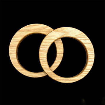 Дерев'яні ручки для сумки круглі 14,5 см матеріал дуб (пара) колір світле дерево