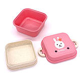 Ланчбокс дитячий з роздільником RABBIT 800 мл — рожевий (LB-103906), фото 3