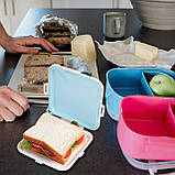 Ланчбокс бутербродниця седвічниця силіконова Silicone Pocket — блакитний (LB-103845), фото 9