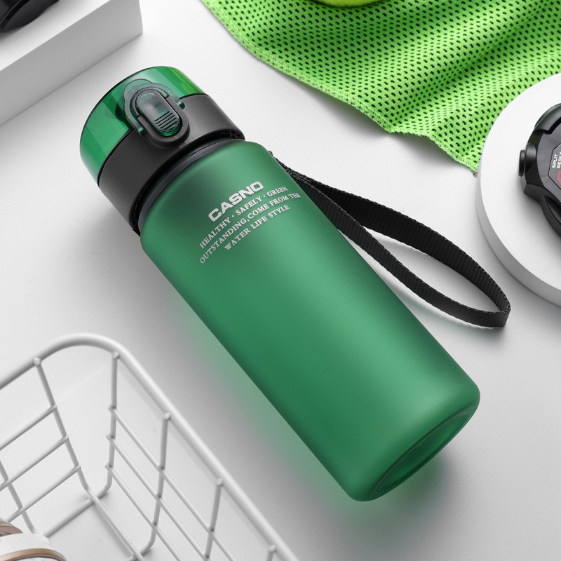 Спортивная бутылка для воды с поилкой на шнурке Casno 400 мл зеленая (LB-103832) - фото 4 - id-p1921940315
