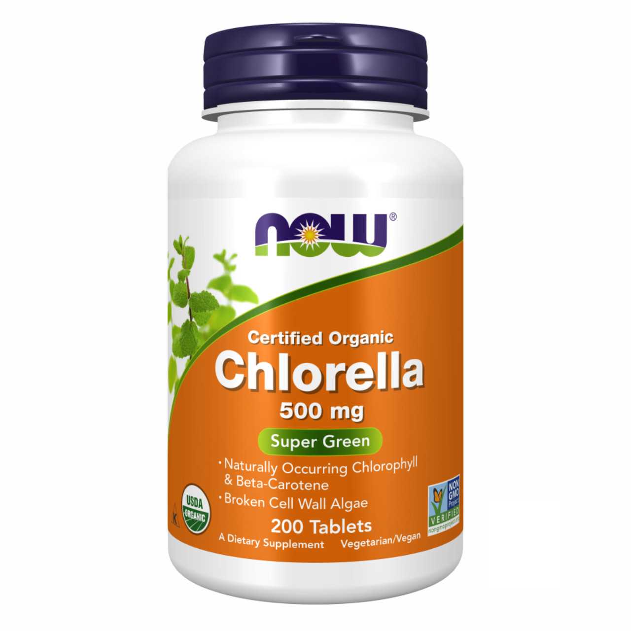 Organic Chlorella 500mg - 200 tabs, фото 1