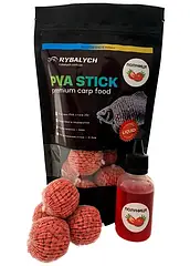 PVA Stick Rybalych Полуниця 300 гр 4 мм + Ліквід 50мл (ПВА стік)