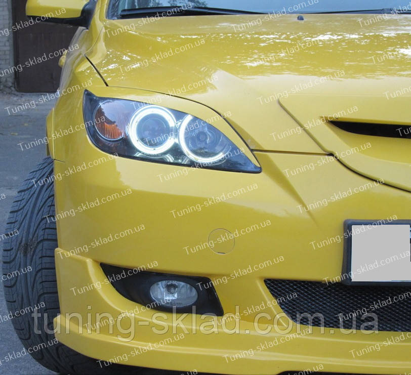 Вії Мазда 3 BK хетчбек (накладки на передні фари Mazda 3 5d BK), фото 1