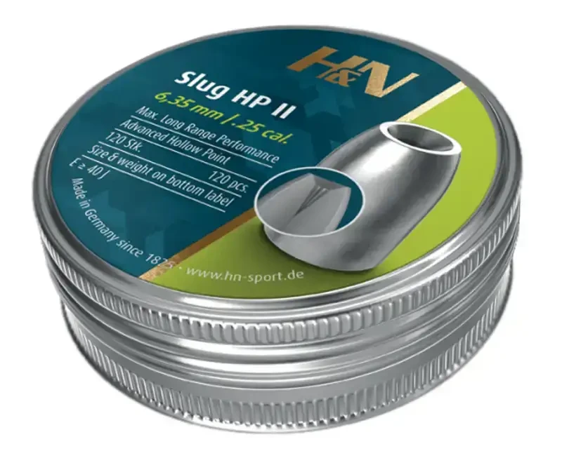 Кулі пневматичні H&N Slug HP Heavy кал. 6.35 мм. Вага - 1,94 г. 120 шт/уп