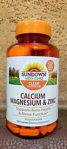 Кальцій магній цинк 100 табл Sundown Calcium magnesium zinc Вітаміни Мінерали США