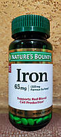 Железо Iron Natures Bounty 65mg Сульфат железа 325мг Кроветворение Гемоглобин Кислород