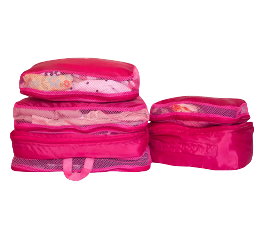 Набор 5 шт сумки дорожные органайзеры ORGANIZE (розовый) - фото 1 - id-p57097839
