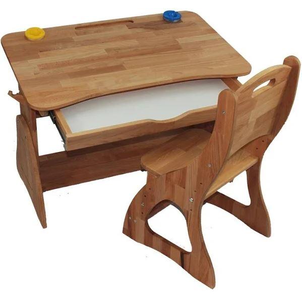 Дитяча парта трансформер і стілець Ростишка каркас дерево бук, ширина 90 см (Mobler TM)