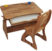 Дитяча парта трансформер і стілець Ростишка каркас дерево бук, ширина 90 см (Mobler TM)