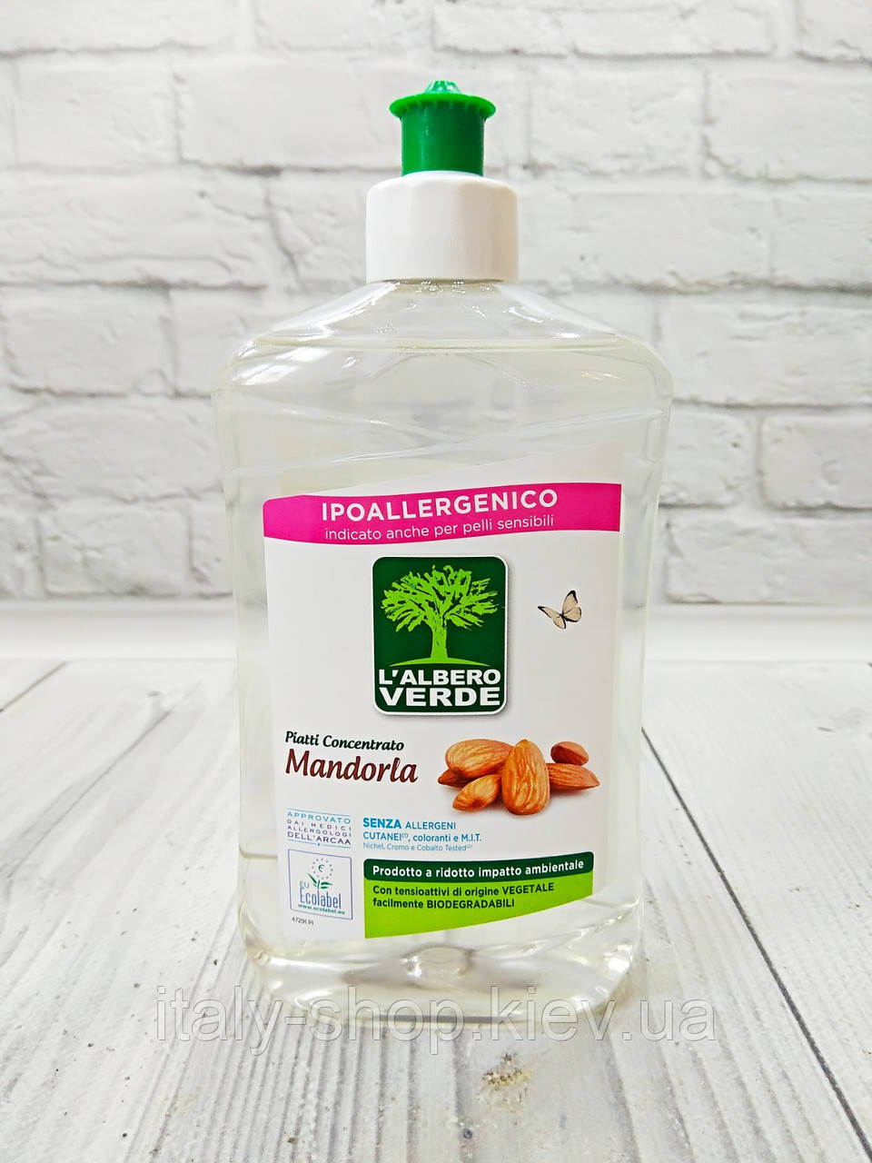 Засіб для миття посуду L ALBERO VERDE Piatti concentrato Mandorla, 500 мл,  Франція, фото 1