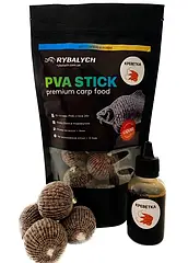 PVA Stick Rybalych Креветка 300 гр 4 мм + Ліквід 50мл (ПВА стік)