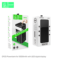 Портативний акумулятор Power Bank Denmen DP25 50000 mAh. Black Повербанк з ліхтарем