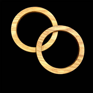 Дерев'яні ручки для сумки круглі 15 см матеріал дуб (пара) колір світле дерево