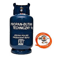 Баллон газовый с редуктором GZWM S. A. Propan - Butan Techniczny 27 л, 11 кг, шланг 1 м (BD-11)