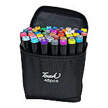 Набір яскравих маркерів 48 кольорів для малювання скетчингу двосторонні, фото 10