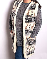 Жіноча жилетка з оленями з овчини 100TM 50-58р. подовжена