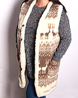 Жіноча жилетка з оленями з овчини 100TM 50-58р. подовжена