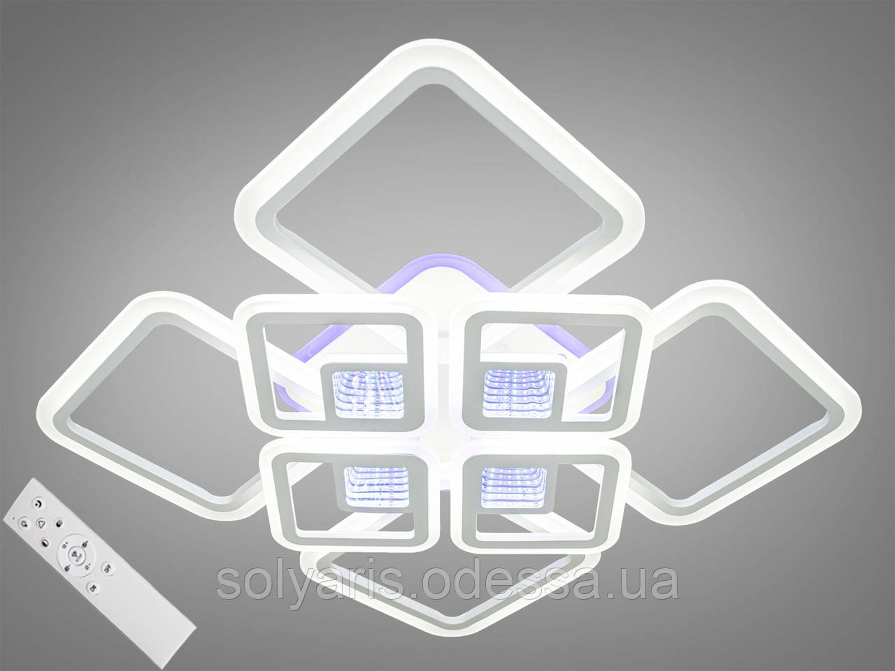 Світлодіодна люстра з 3d-ефектом, 160W MX2720/4+4A WH LED 3color dimmer
