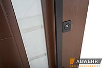 Вхідні двері зі склом модель Liberty Glass (Квіт RAL 8017 + темний горіх) комплектація Classic, фото 4