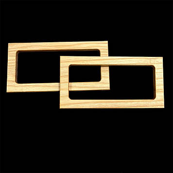 Дерев'яні прямокутні ручки для сумки 24 см на 12 см матеріал дуб (пара) колір світле дерево