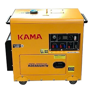 Генератор дизельний однофазний 7 кВт КАМА в кожусі AVR Електростартер (мідна обмотка)