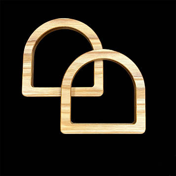 Дерев'яні  ручки для сумки 15 см на 15 см матеріал дуб (пара) колір світле дерево