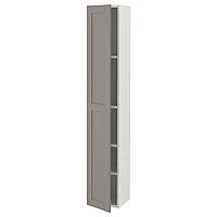 Высокий шкаф 4 полки IKEA ENHET Дверь, белый, серая рамка, 30x32x180 см, 393.224.91