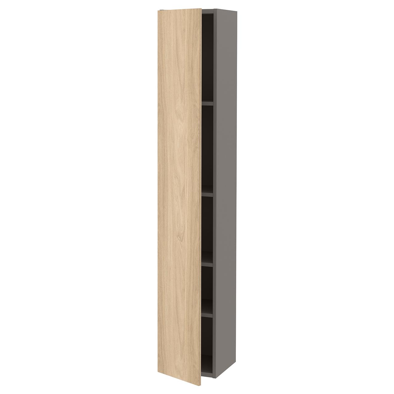 Высокий шкаф 4 полки IKEA ENHET Дверь, серый, под дуб, 30x32x180 см, 993.224.74 - фото 1 - id-p1921994721
