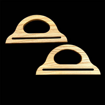 Дерев'яні прямокутні ручки для сумки 25 см на 12 см матеріал дуб (пара) колір світле дерево