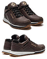 Мужские кожаные кроссовки Colum Chocolate, спортивные мужские туфли, кеды коричневые. Мужская обувь