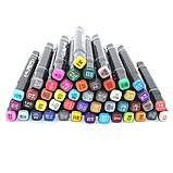 48 маркерів різних відтінків у зручній сумці-чохлі для малювання. Фломастери двосторонні . Маркери 48, фото 7