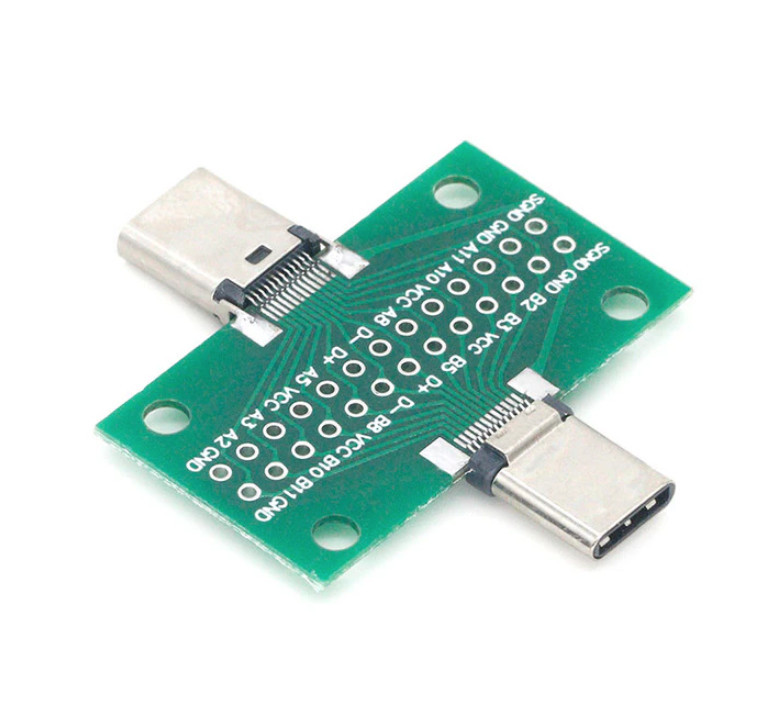 Тестовий роз'єм USB 3.1 Type C 24 пін на платі - тато-мама