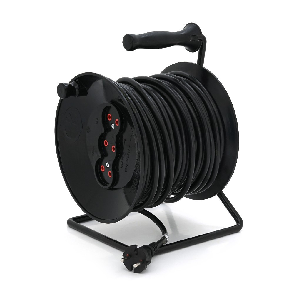 Подовжувач на котушці RITAR VN 25м (ПВС 2*1,5), 3 гнізда без контакту, контактна група - латунь, до 3кВт, фото 1