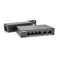 Комутатор POE  Dahua DH-PFS3006-4ET-60 з 4 портами POE 100Мбит + 2 порта Ethernet (UP-Link) 100Мбит, корпус -