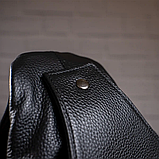 Сумка слінг для чоловіка шкіряна чорна шкіряний месенджер на плече чоловічий практична чоловіча повсякденна сумочка крос боді, фото 7