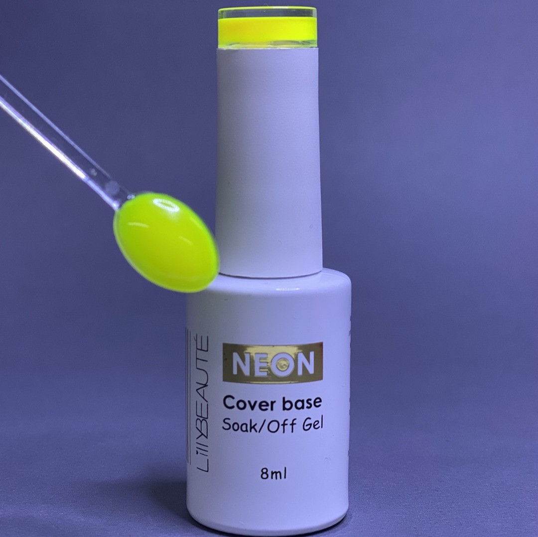 База каучукова неонова Lilly Beaute NEON Cover base 8 мл №2 Жовта