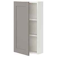 Подвесной шкаф 2 полки IKEA ENHET, Дверь, белый, серая рамка, 40x17x75 см, 193.227.22