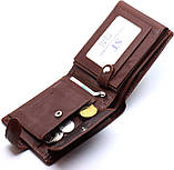 Портмоне гаманець чоловічий шкіряний для карток прав та грошей ST Leather коричневий брендовий, фото 6