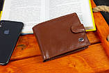 Портмоне гаманець чоловічий шкіряний для карток прав та грошей ST Leather коричневий брендовий, фото 7