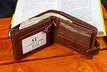 Портмоне гаманець чоловічий шкіряний для карток прав та грошей ST Leather коричневий брендовий, фото 9