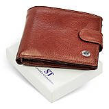 Портмоне гаманець чоловічий шкіряний для карток прав та грошей ST Leather коричневий брендовий, фото 10